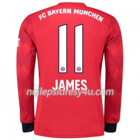 Fotbalový Dres FC Bayern Mnichov James 11 Domácí 2018/19 Dlouhý Rukáv